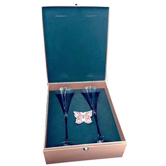 Waterford Matquis NEW 2 Boxed Etched Champagne Flutes Yours Truly Collection - Picture 6 of 11